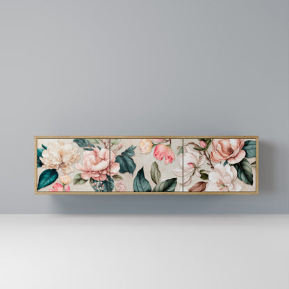Mobile TV FLORAL GRACE a 3 ante effetto rovere