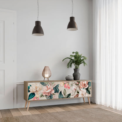 Mobile TV FLORAL GRACE a 3 ante effetto rovere