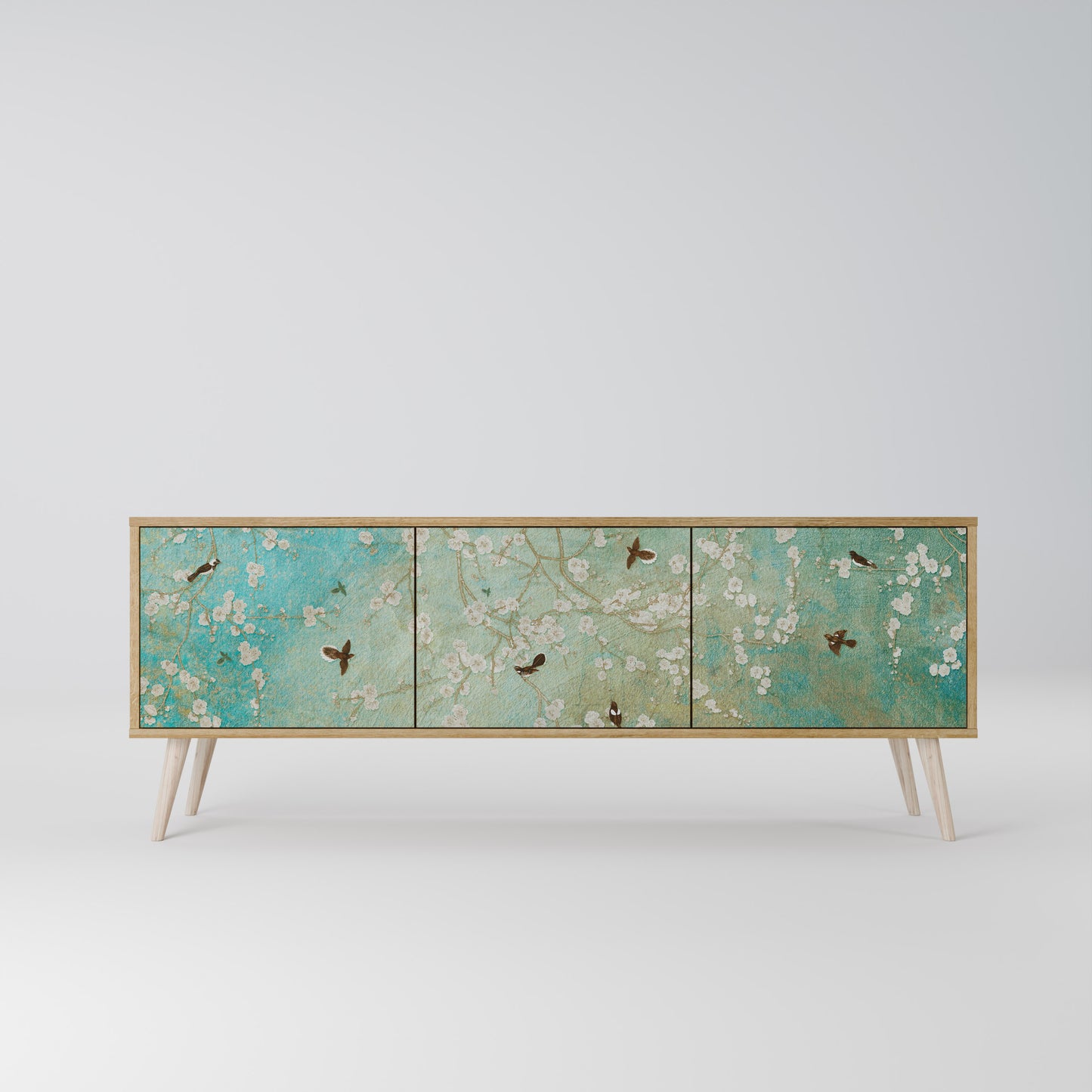 BLOOMING CHARM Mobile TV a 3 Ante in Effetto Rovere