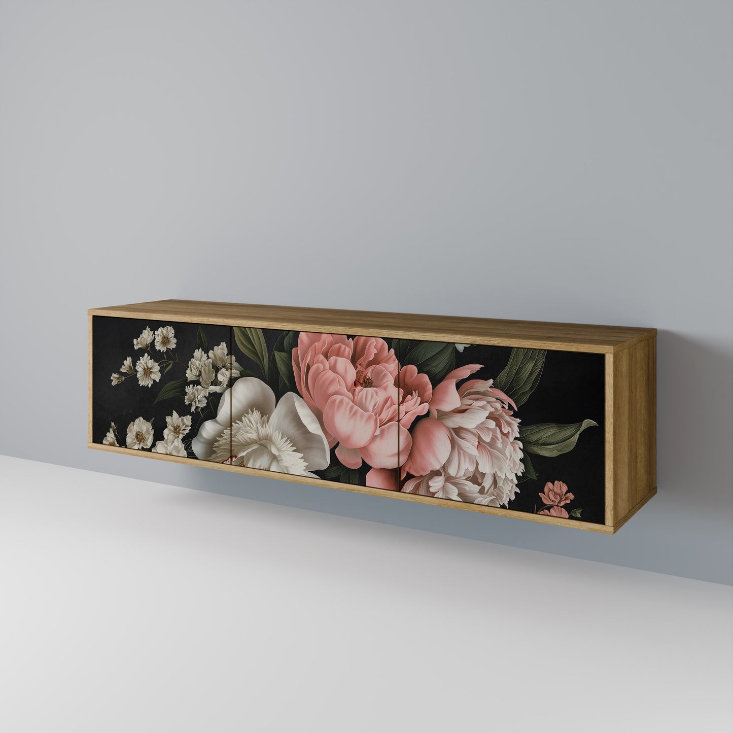 LUSH ELEGANCE Mobile TV a 3 Ante in Effetto Rovere