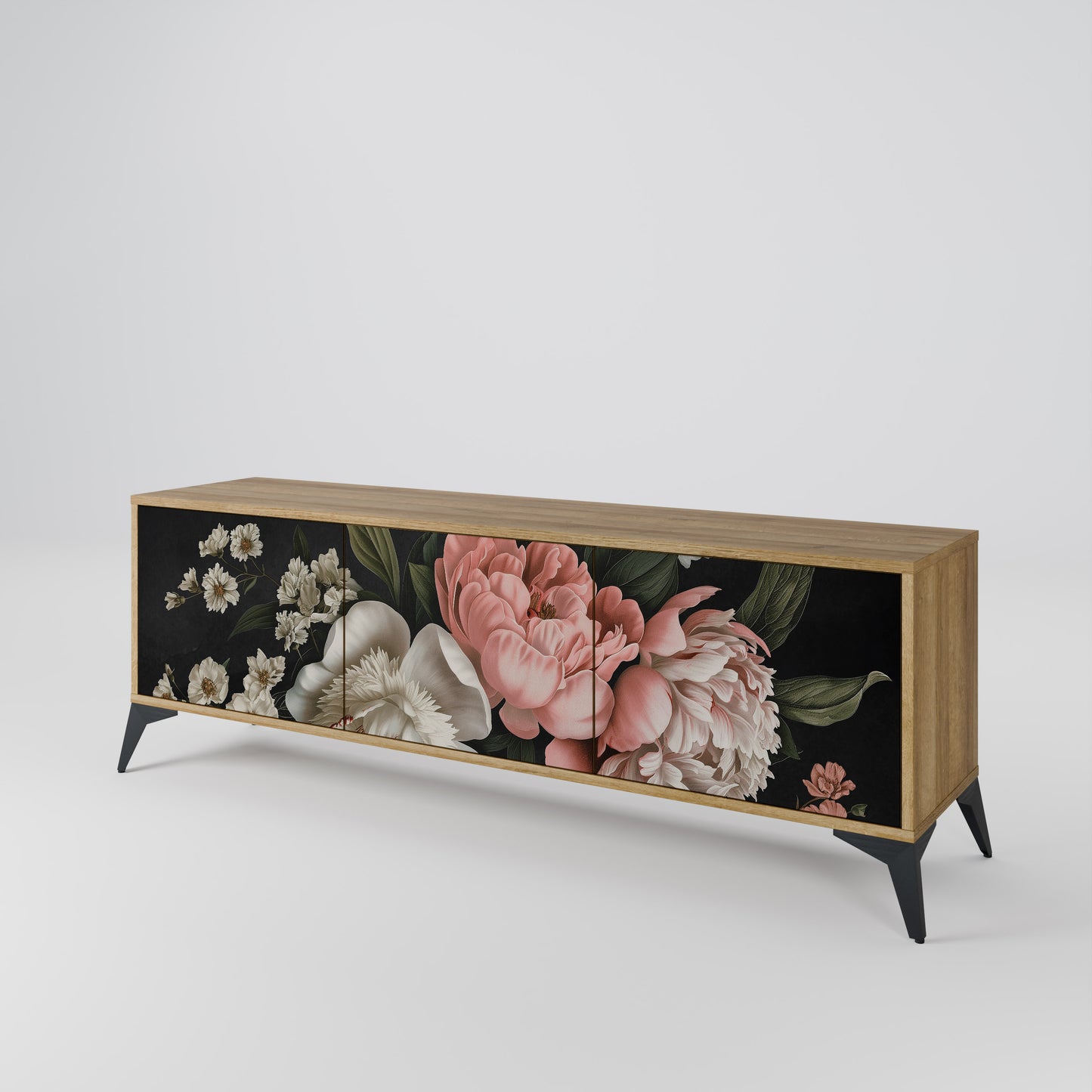 LUSH ELEGANCE Mobile TV a 3 Ante in Effetto Rovere