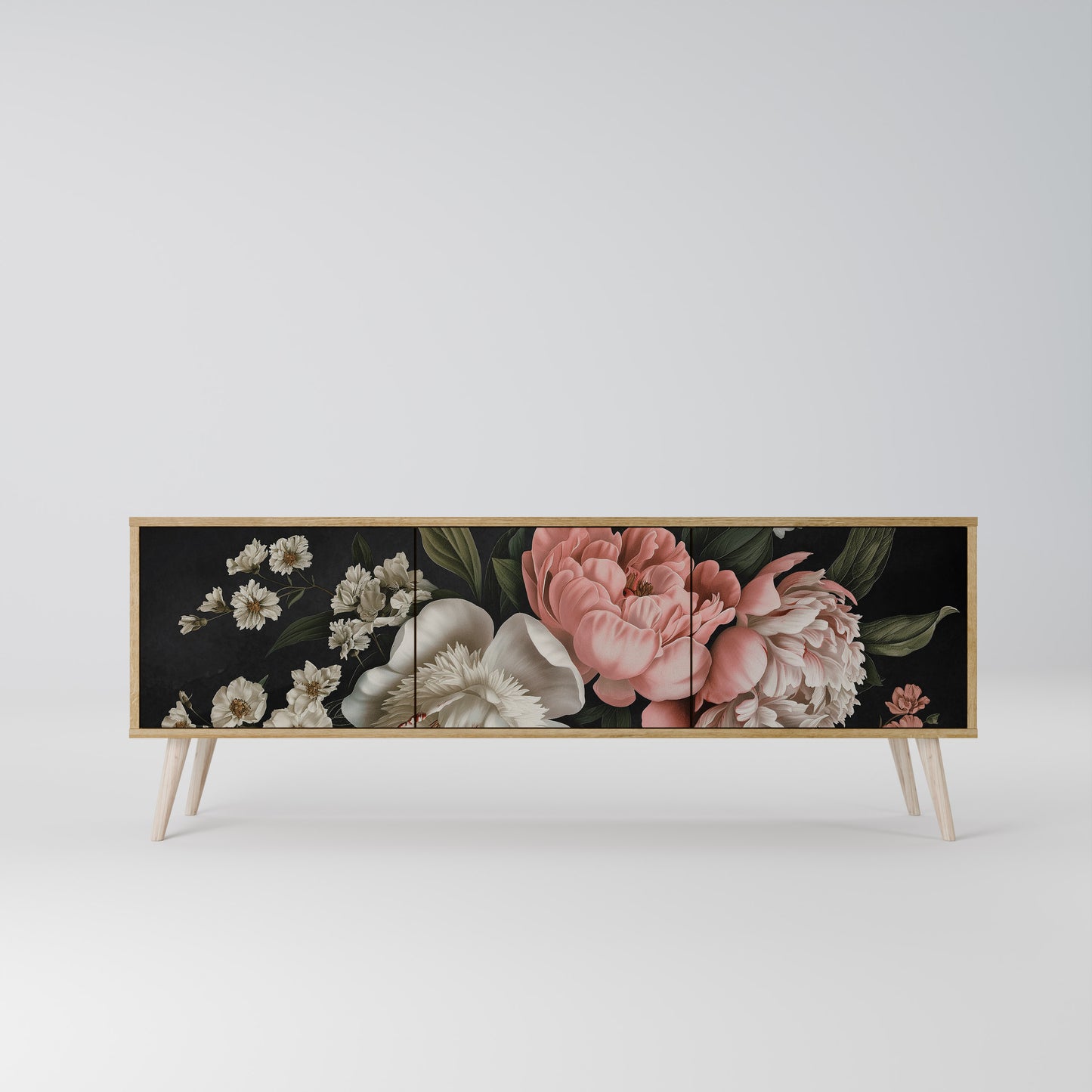 LUSH ELEGANCE Mobile TV a 3 Ante in Effetto Rovere
