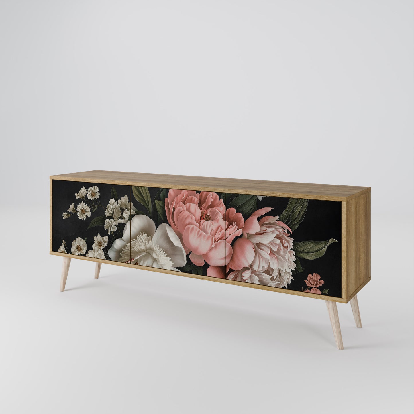 LUSH ELEGANCE Mobile TV a 3 Ante in Effetto Rovere
