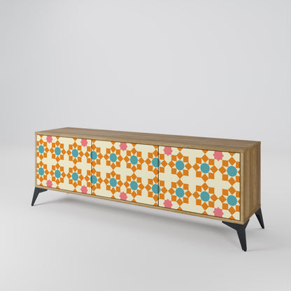 FLORAL DECOR Mobile TV a 3 Ante in Effetto Rovere