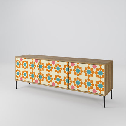 FLORAL DECOR Mobile TV a 3 Ante in Effetto Rovere