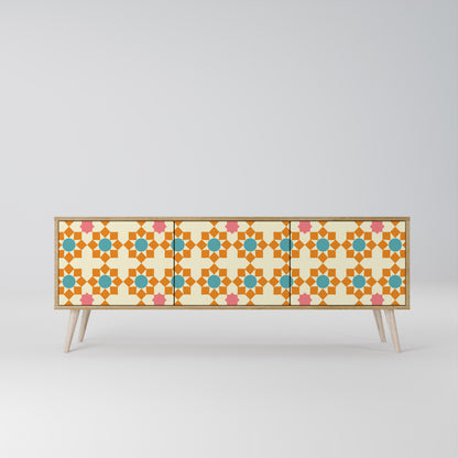 FLORAL DECOR Mobile TV a 3 Ante in Effetto Rovere