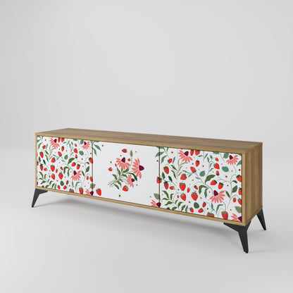 FLOWERS AND STRAWBERRIES Mobile TV a 3 Ante in Effetto Rovere
