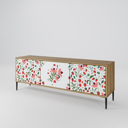 FLOWERS AND STRAWBERRIES Mobile TV a 3 Ante in Effetto Rovere