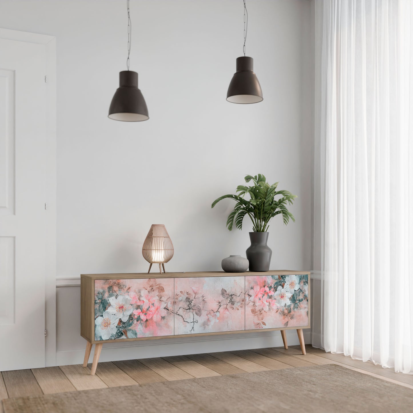 CHERRY BLOSSOM Mobile TV a 3 Ante in Effetto Rovere