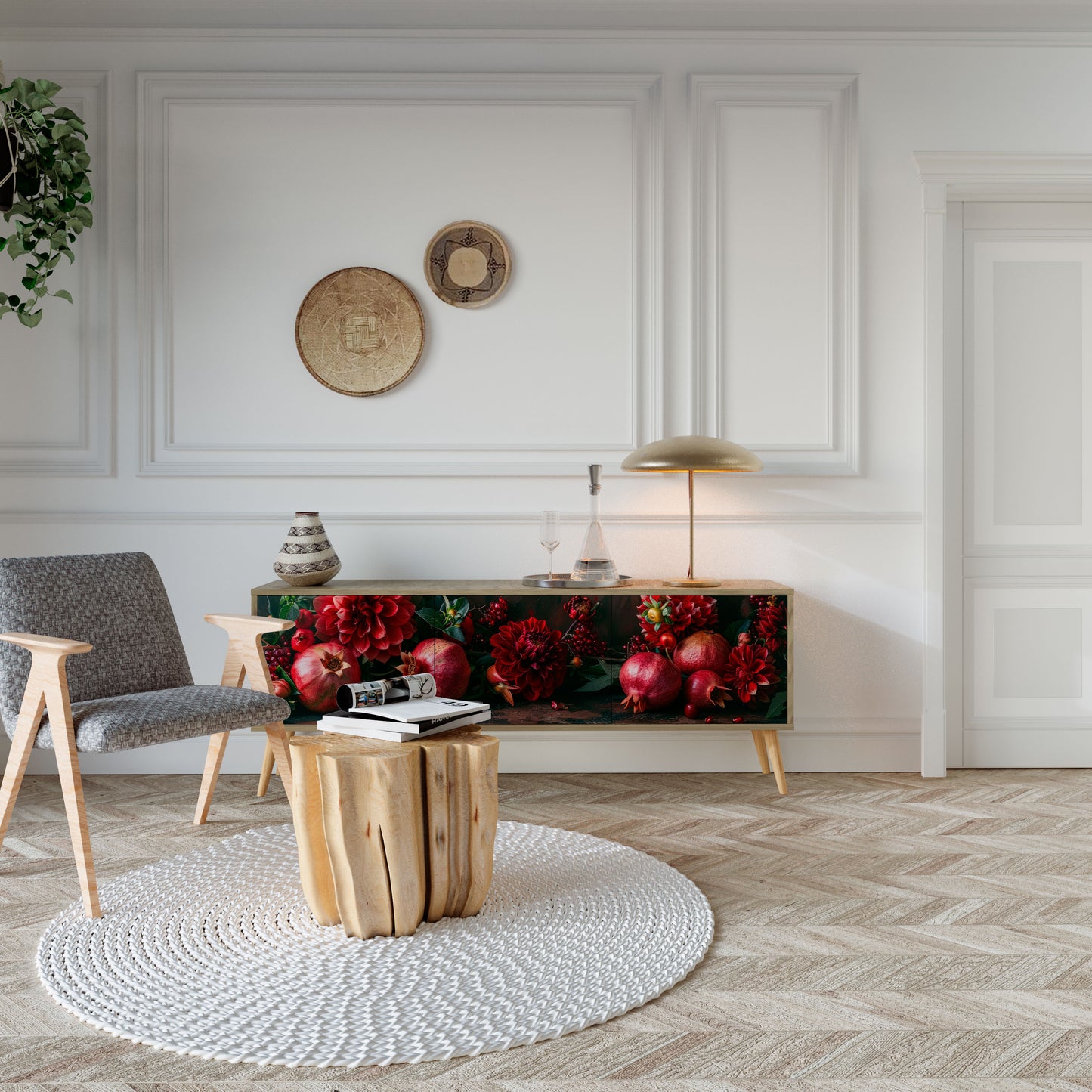 DAHLIAS AND POMEGRANATES Mobile TV a 3 Ante in Effetto Rovere