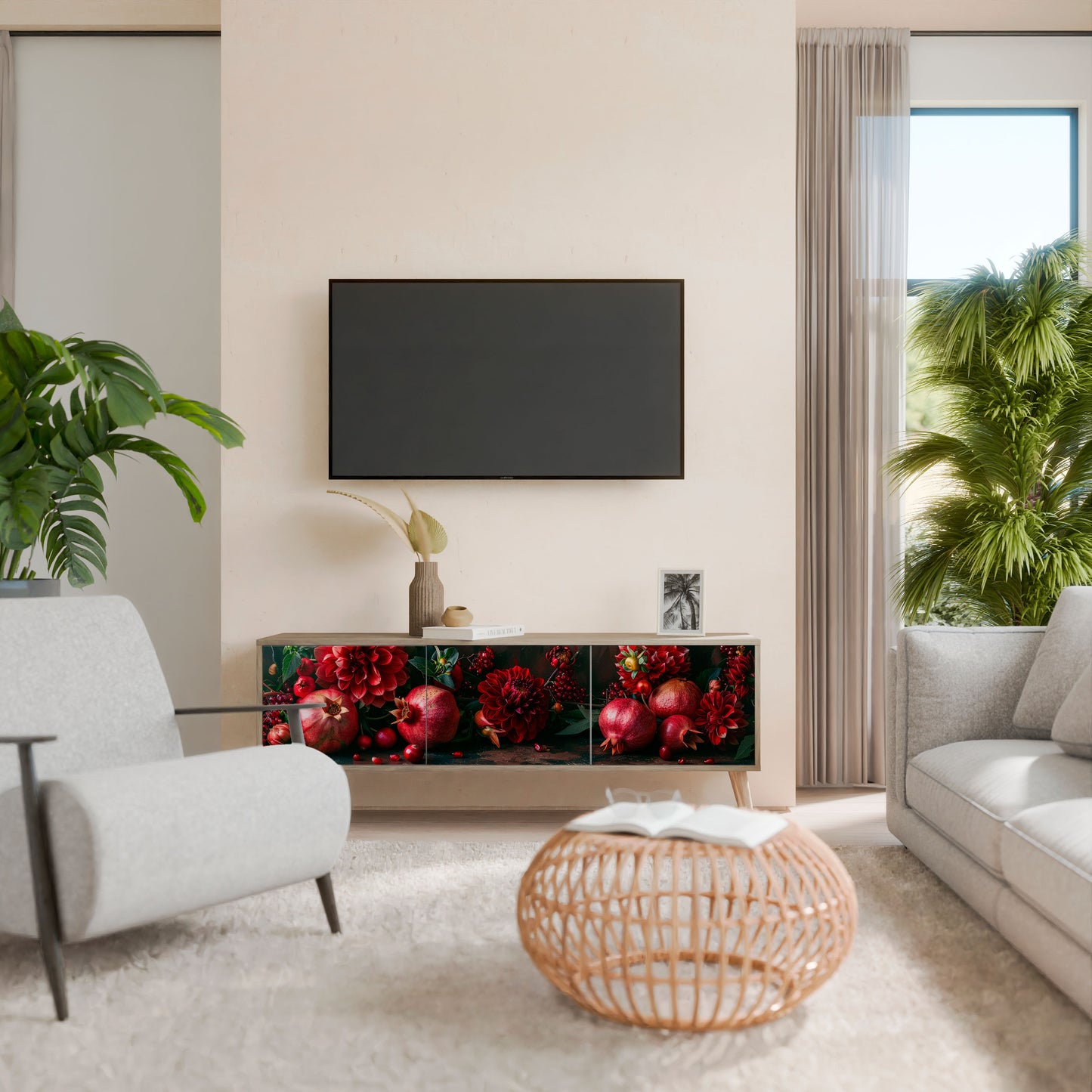 DAHLIAS AND POMEGRANATES Mobile TV a 3 Ante in Effetto Rovere