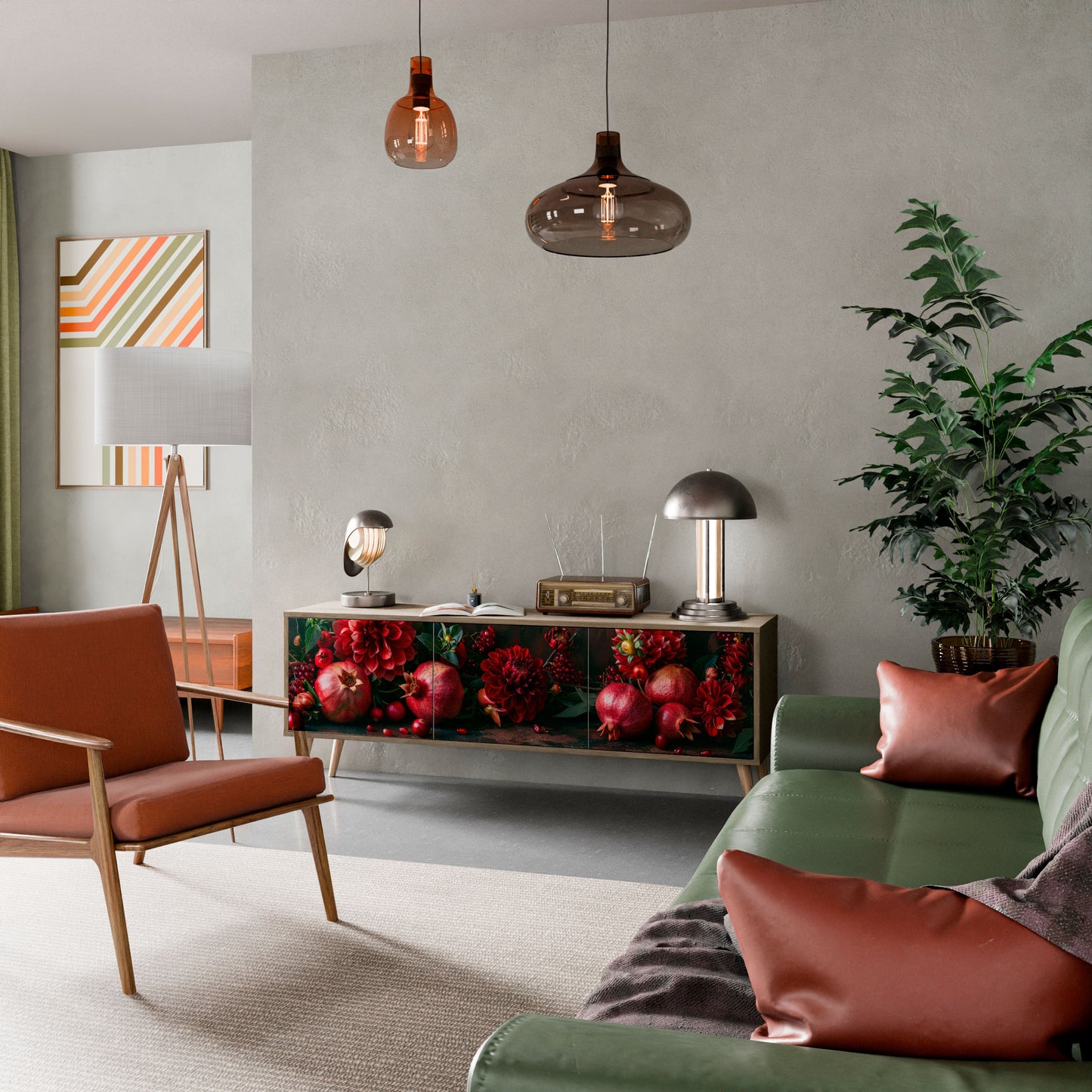 DAHLIAS AND POMEGRANATES Mobile TV a 3 Ante in Effetto Rovere