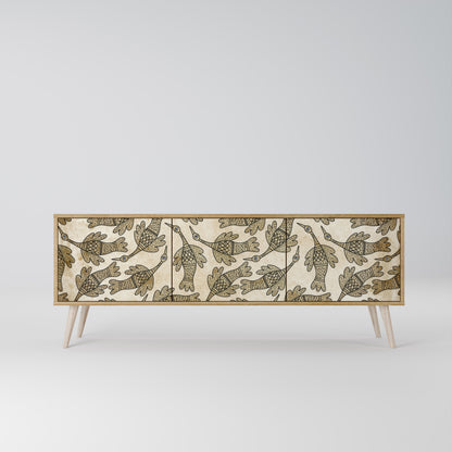 Mobile TV ALMONDINE SONGBIRD a 3 ante in effetto rovere