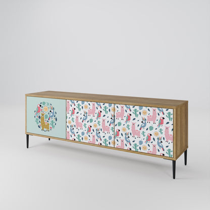COLORFUL ALPACAS Mobile TV a 3 Ante in Effetto Rovere