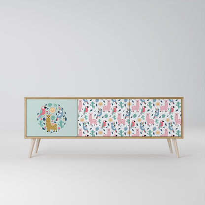 COLORFUL ALPACAS Mobile TV a 3 Ante in Effetto Rovere