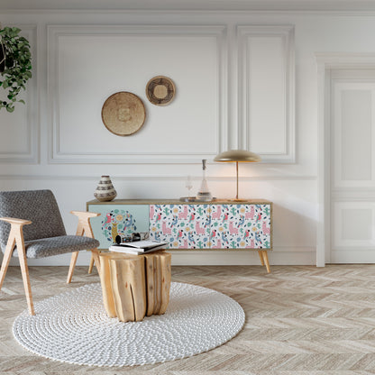 COLORFUL ALPACAS Mobile TV a 3 Ante in Effetto Rovere