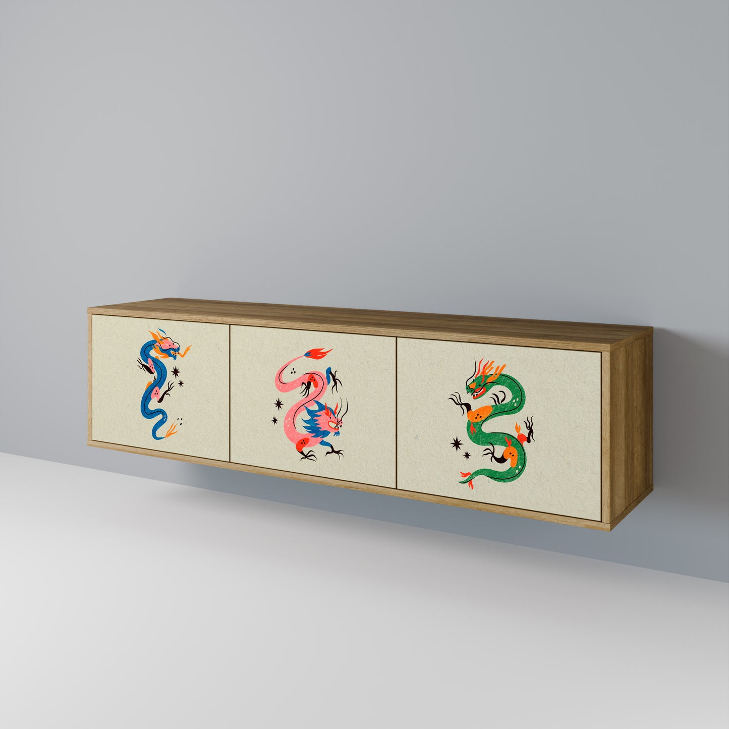 Mobile TV 3 ante CREATURE MITOLOGICHE in effetto rovere