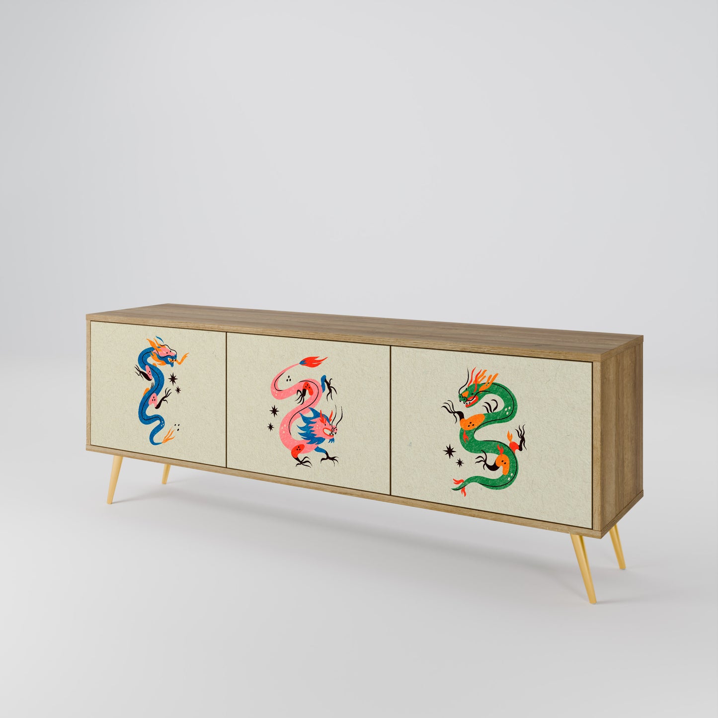 Mobile TV 3 ante CREATURE MITOLOGICHE in effetto rovere