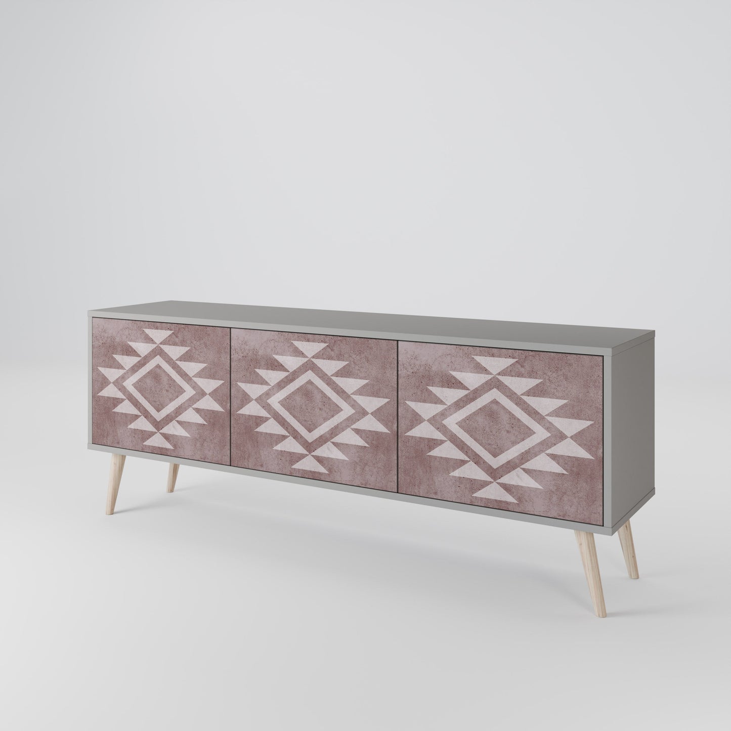 MARVEL MOSAIC 3-Door TV Stand in Grey Finish