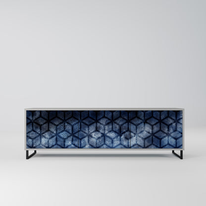CUBIC MIST 3-Door TV Stand in Grey Finish