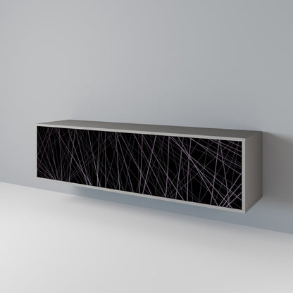 SHIMMER SPIDERGRAM 3-Door TV Stand in Grey Finish