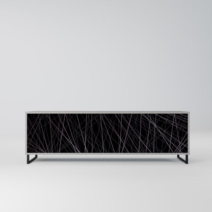SHIMMER SPIDERGRAM 3-Door TV Stand in Grey Finish