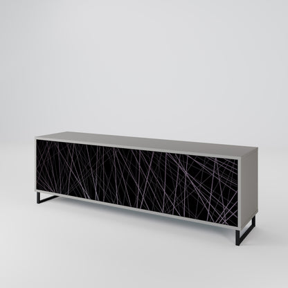 SHIMMER SPIDERGRAM 3-Door TV Stand in Grey Finish