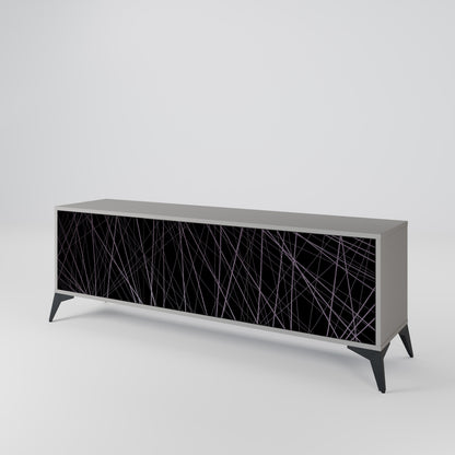 SHIMMER SPIDERGRAM 3-Door TV Stand in Grey Finish
