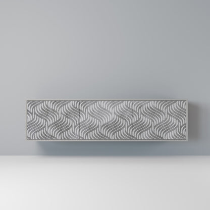 CONCRETE MOVEMENT 3-Door TV Stand in Grey Finish