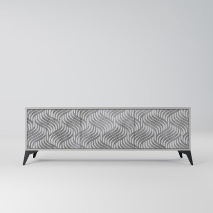 CONCRETE MOVEMENT 3-Door TV Stand in Grey Finish