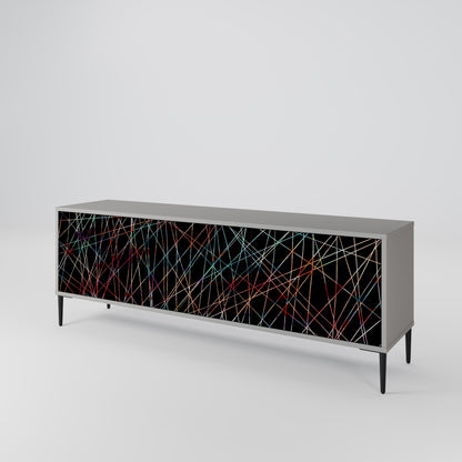 LUMINOUS SNARE 3-Door TV Stand in Grey Finish