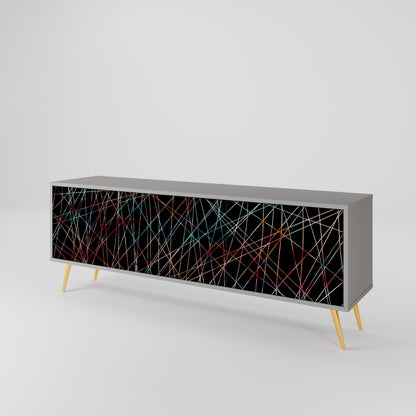 LUMINOUS SNARE 3-Door TV Stand in Grey Finish