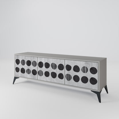GHOSTLY GRADIENTS 3-Door TV Stand in Grey Finish