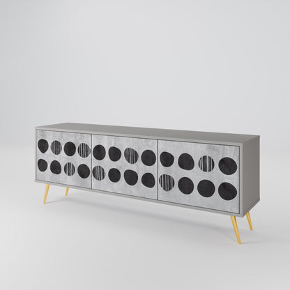 GHOSTLY GRADIENTS 3-Door TV Stand in Grey Finish