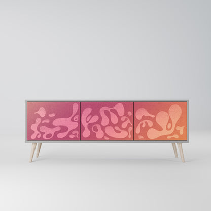 IRREGULAR PINK 3-Door TV Stand in Grey Finish