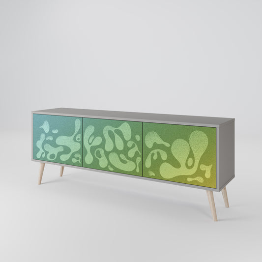 IRREGULAR BLUE 3-Door TV Stand in Grey Finish