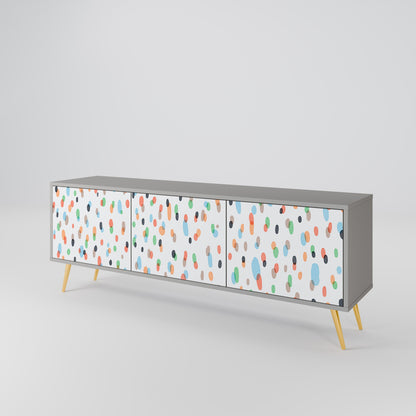 ENERGETIC SPOTS 3-Door TV Stand in Grey Finish