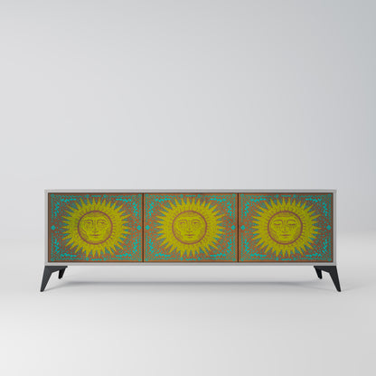 SUNSHINE EULOGY 3-Door TV Stand in Grey Finish