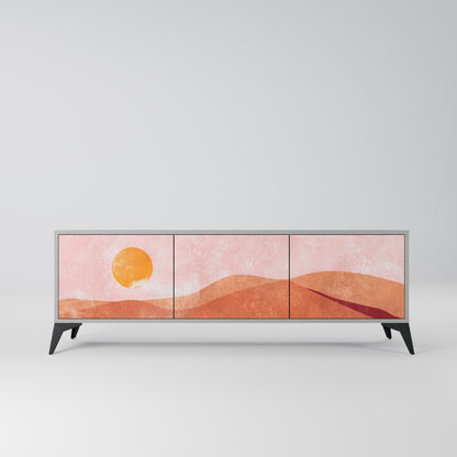 LUMINOUS SUNLIGHT 3-Door TV Stand in Grey Finish