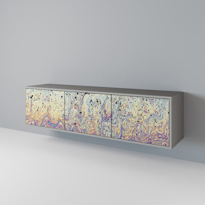 MOSAIC OF COLORS 3-Door TV Stand in Grey Finish