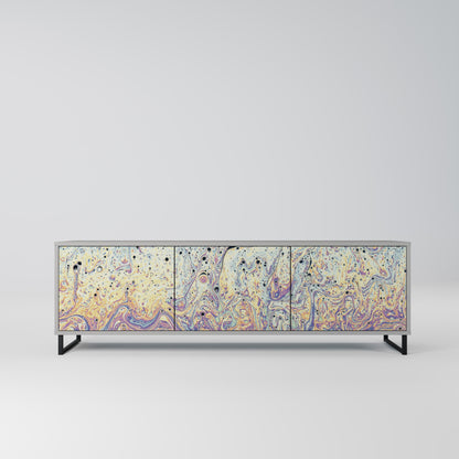 MOSAIC OF COLORS 3-Door TV Stand in Grey Finish