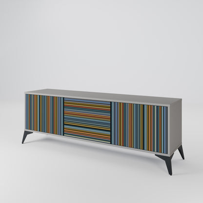 LINEOUT SPECTRUM 3-Door TV Stand in Grey Finish