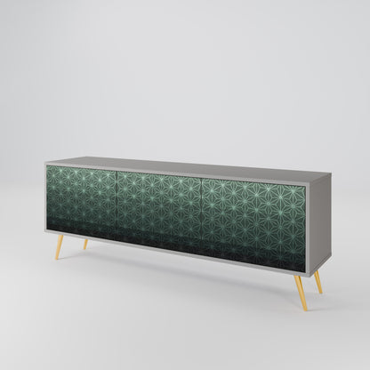 ORNAMENTAL GLIMMER 3-Door TV Stand in Grey Finish