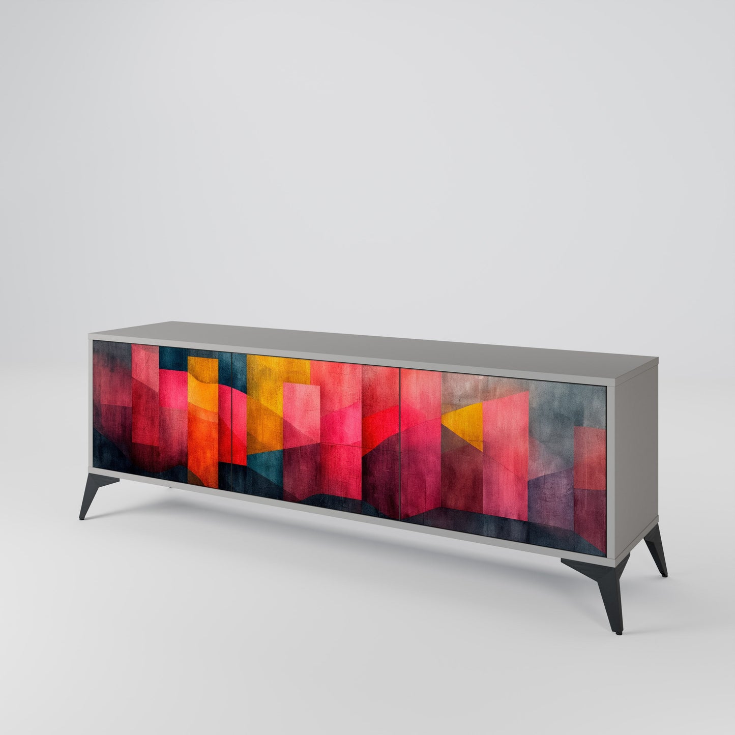 COLORFUL SOUNDS 3-Door TV Stand in Grey Finish