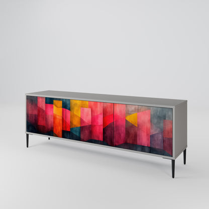 COLORFUL SOUNDS 3-Door TV Stand in Grey Finish