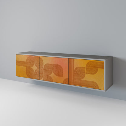 STRENGTHENING RELATION 3-Door TV Stand in Grey Finish
