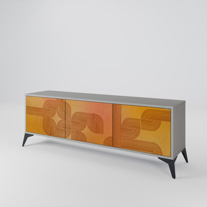 STRENGTHENING RELATION 3-Door TV Stand in Grey Finish