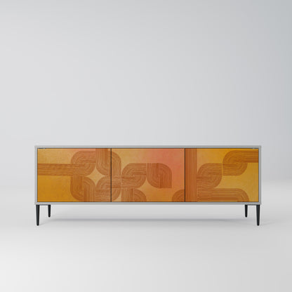 STRENGTHENING RELATION 3-Door TV Stand in Grey Finish