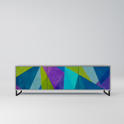 COLD SHOWCASE 3-Door TV Stand in Grey Finish