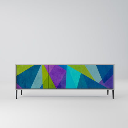 COLD SHOWCASE 3-Door TV Stand in Grey Finish
